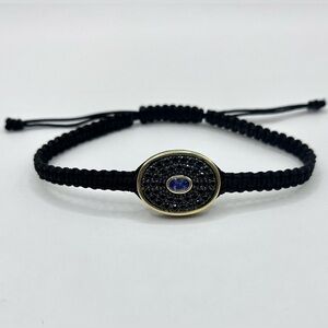 Genuine Tanzanite & Black Spinel Adjustable Bracelet